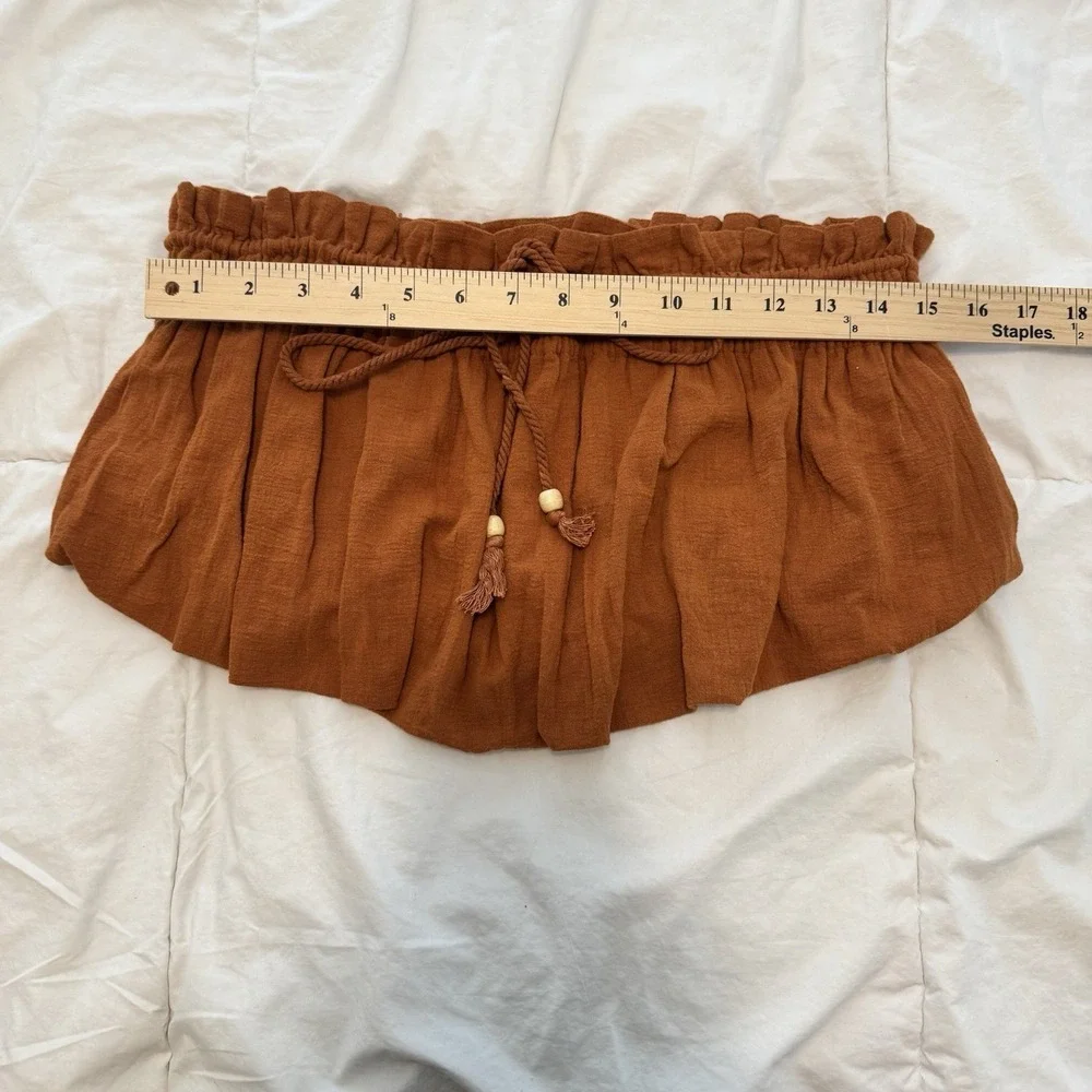 Free People Women's Crop Top Rust Color Size Large-100% Cotton-Beach-Boho-Breezy - Picture 3 of 5